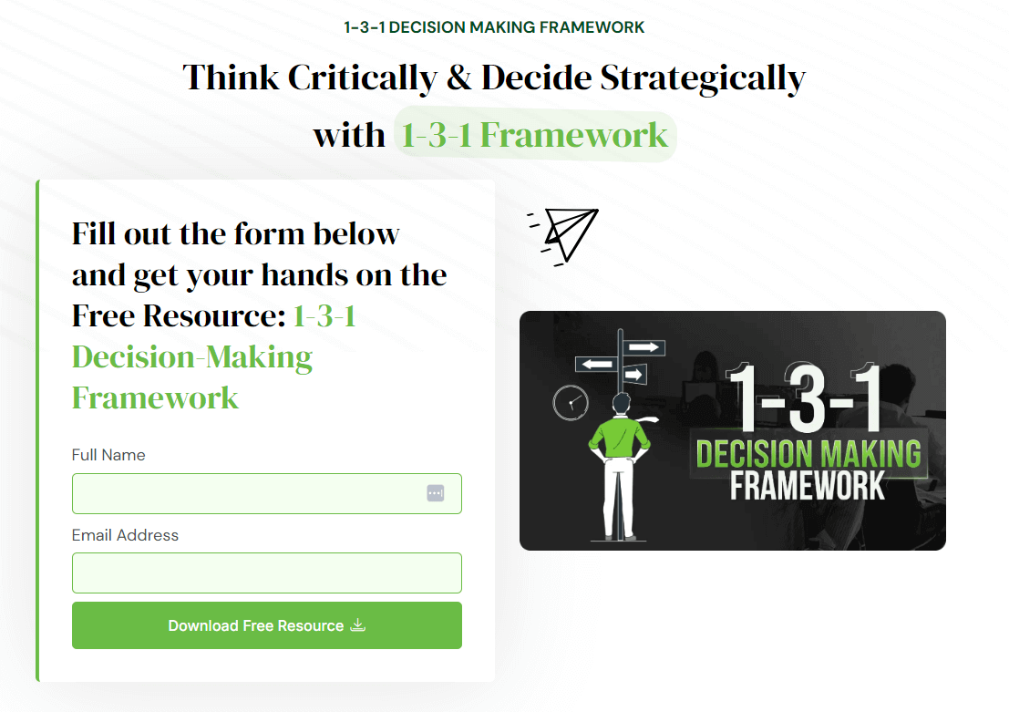 What Happens When You Get Free Money? 5 Think Critically and decide strategically with 1 3 1 Framework